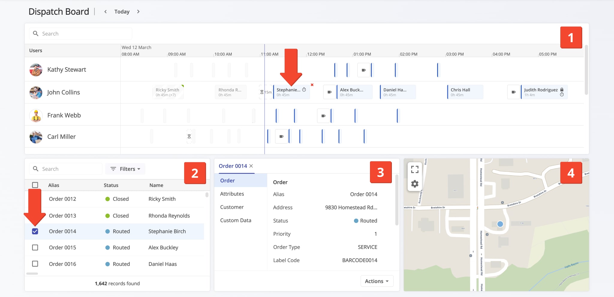 The dashboard makes it easy to see all the information you need and seamlessly schedule, dispatch, and re-assign orders.