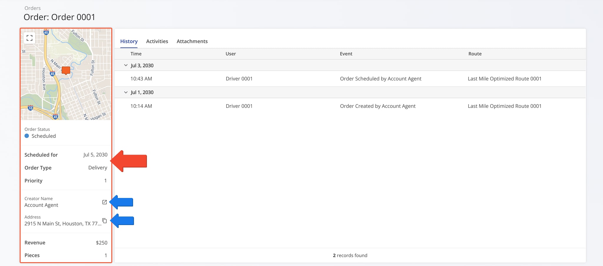 The Order Information panel shows key order details and lets y