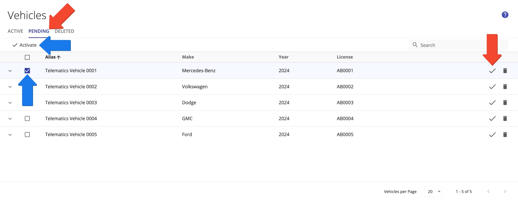 Route4Me’s Telematics Integration with Geotab pending vehicles.