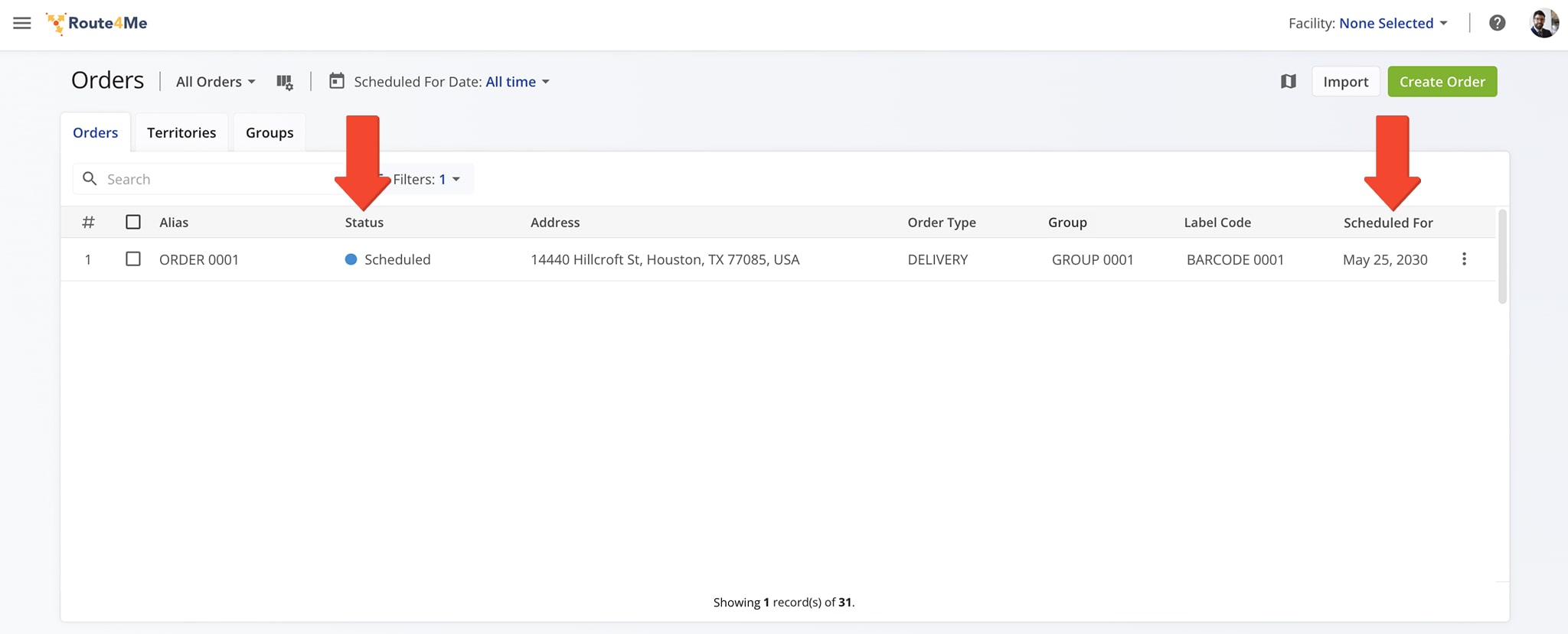 Once you create the order, it automatically becomes available in your Orders List with the 'Scheduled' status and is scheduled for the specified date.