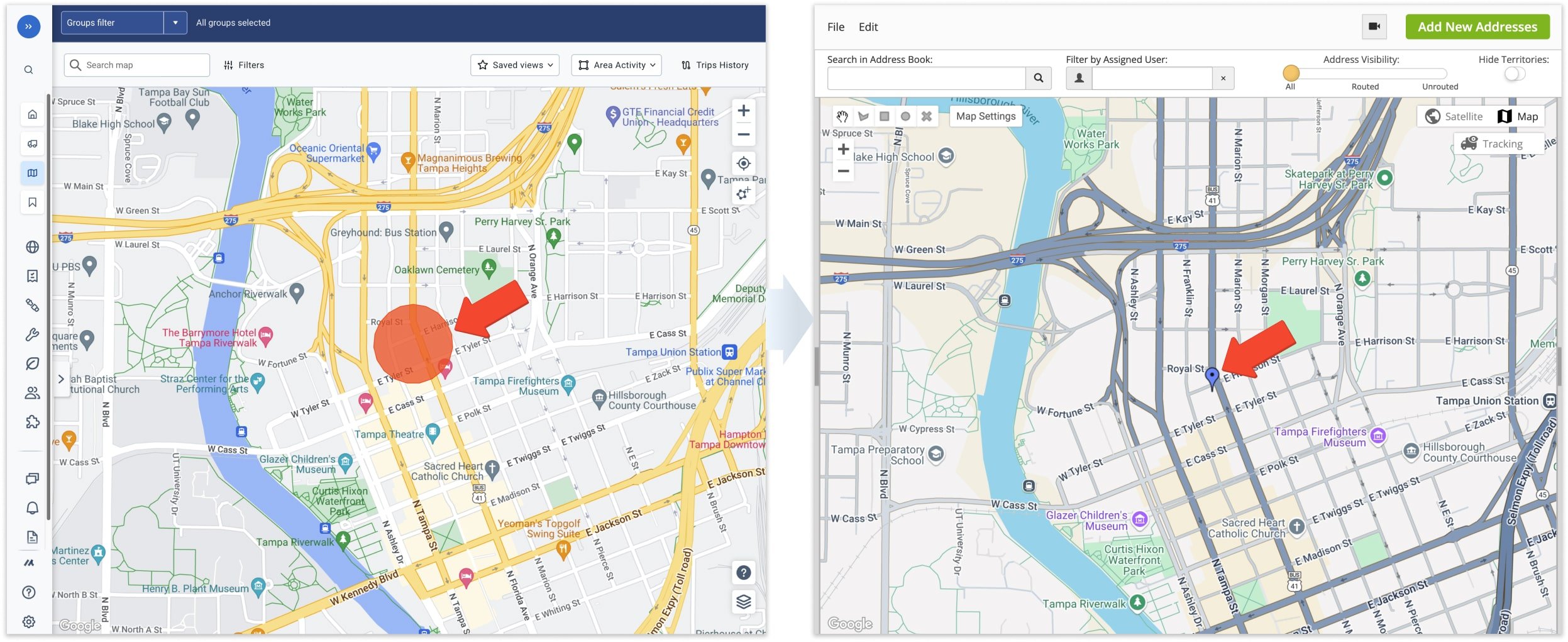 Sync customer address data from Geotab to Route4Me.