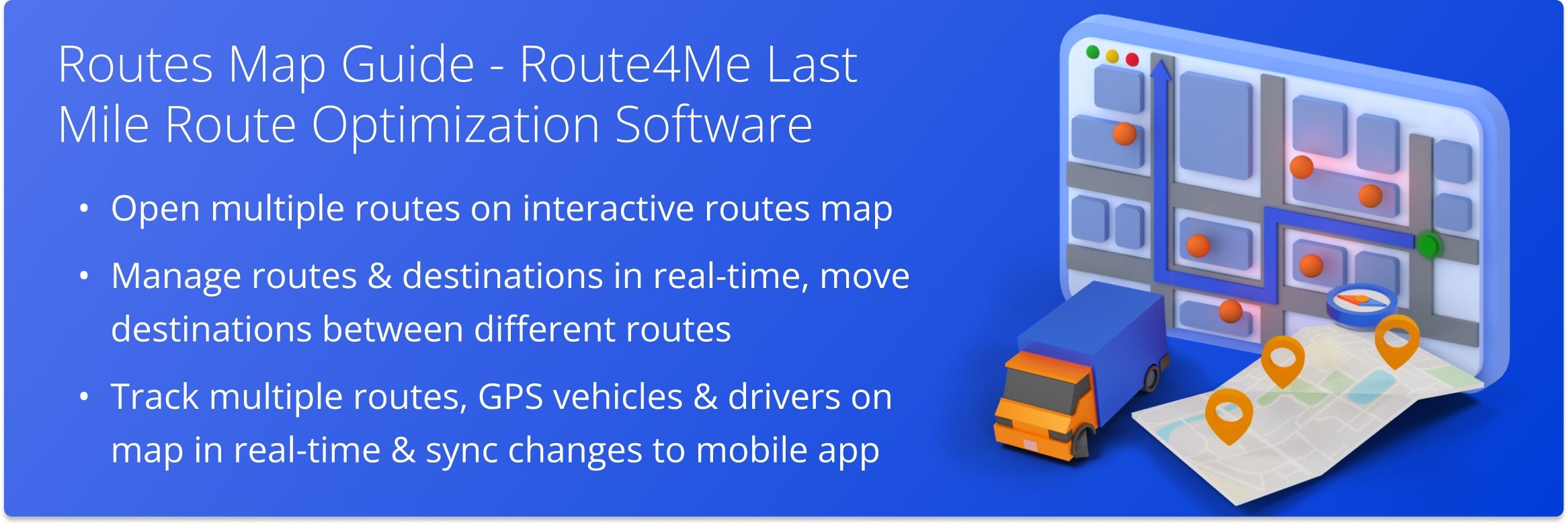 Use Route4Me interactive and customizable Routes Map to open multiple routes, manage routes and destinations, move destinations between routes on the Time Line, track multiple drivers, and more.
