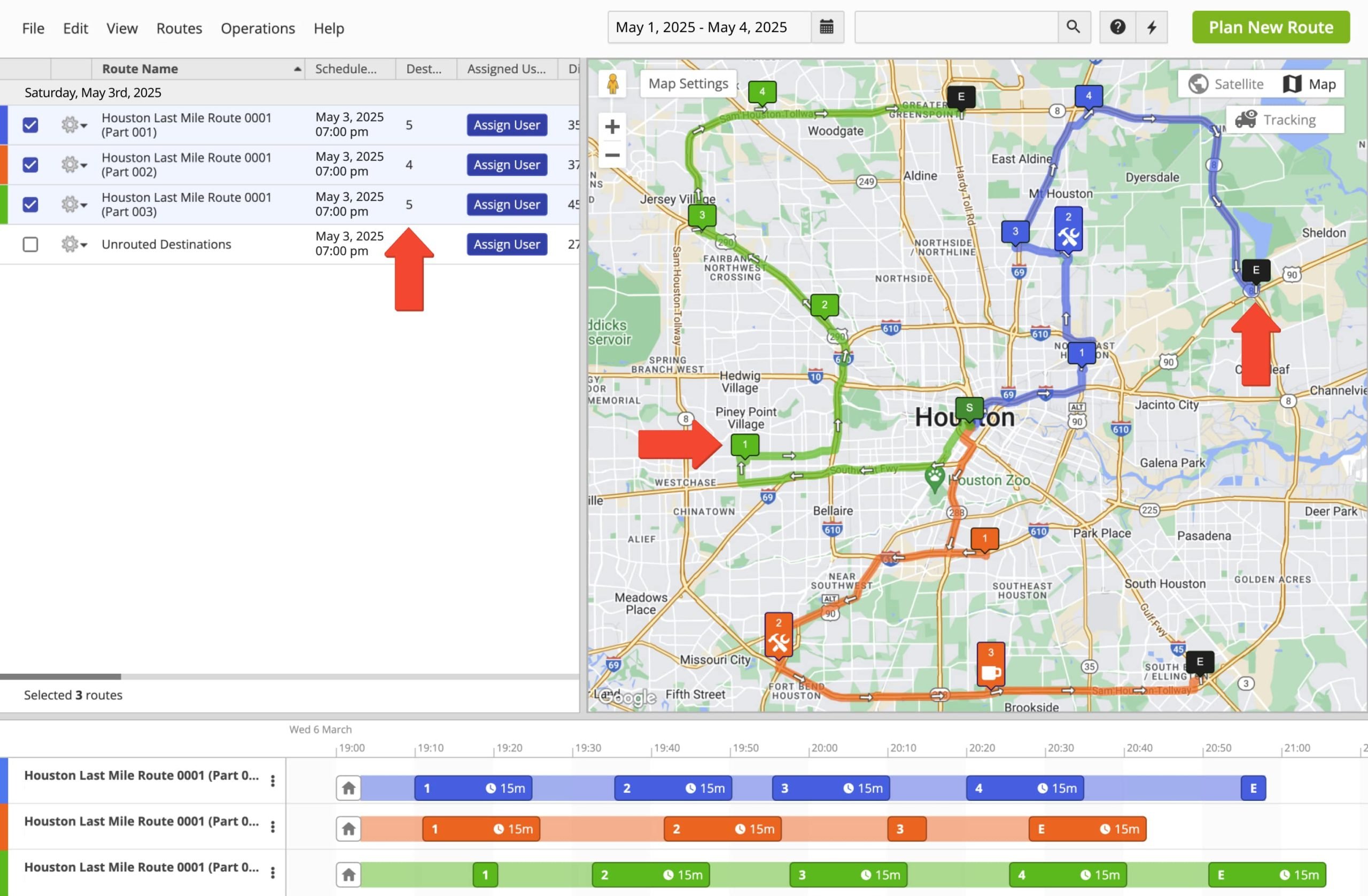Adding unrouted destinations to optimized routes may lead to those routes exceeding your specified constraint settings.