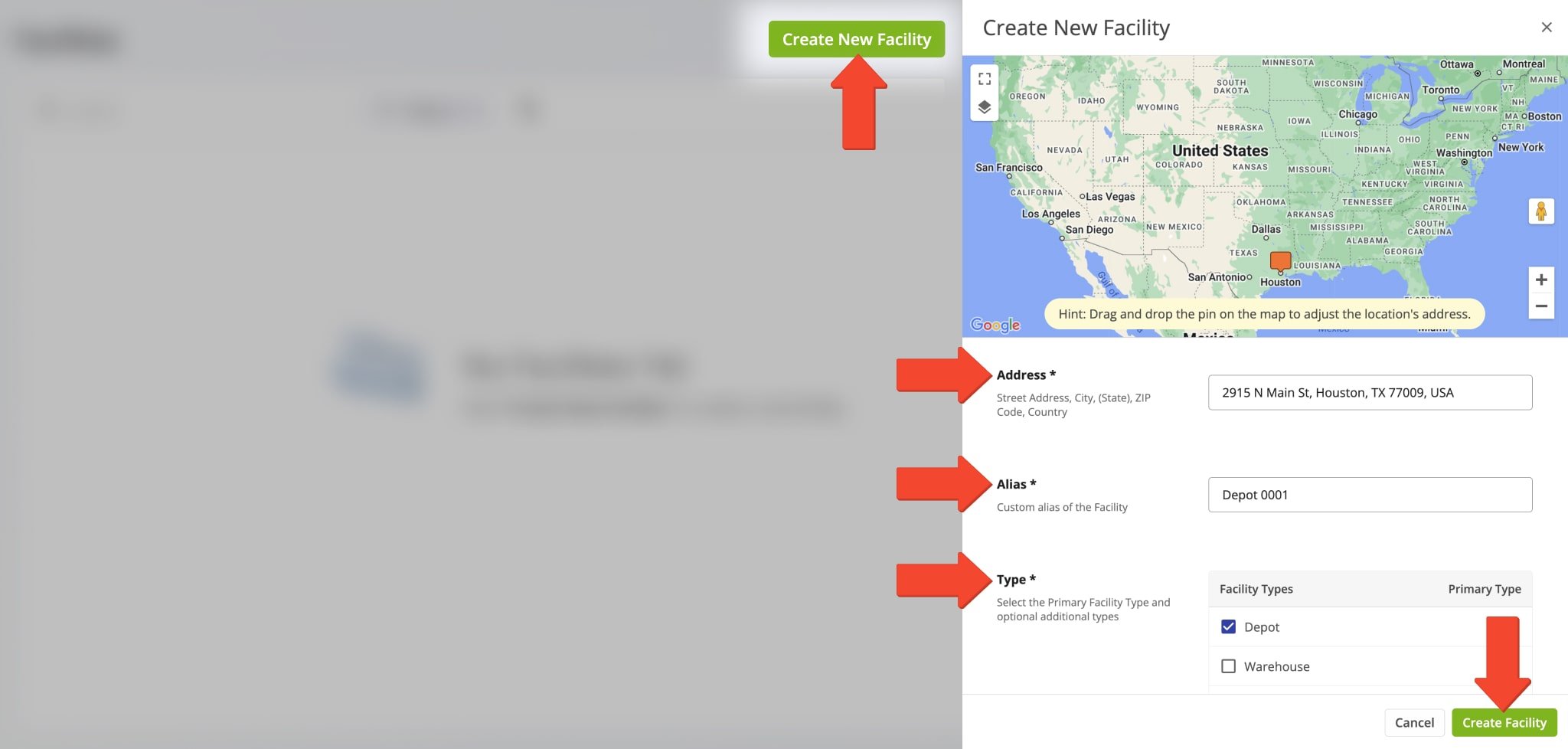 Your Route4Me Facilities list is a central database where you can create and manage Facilities on your Route4Me account.