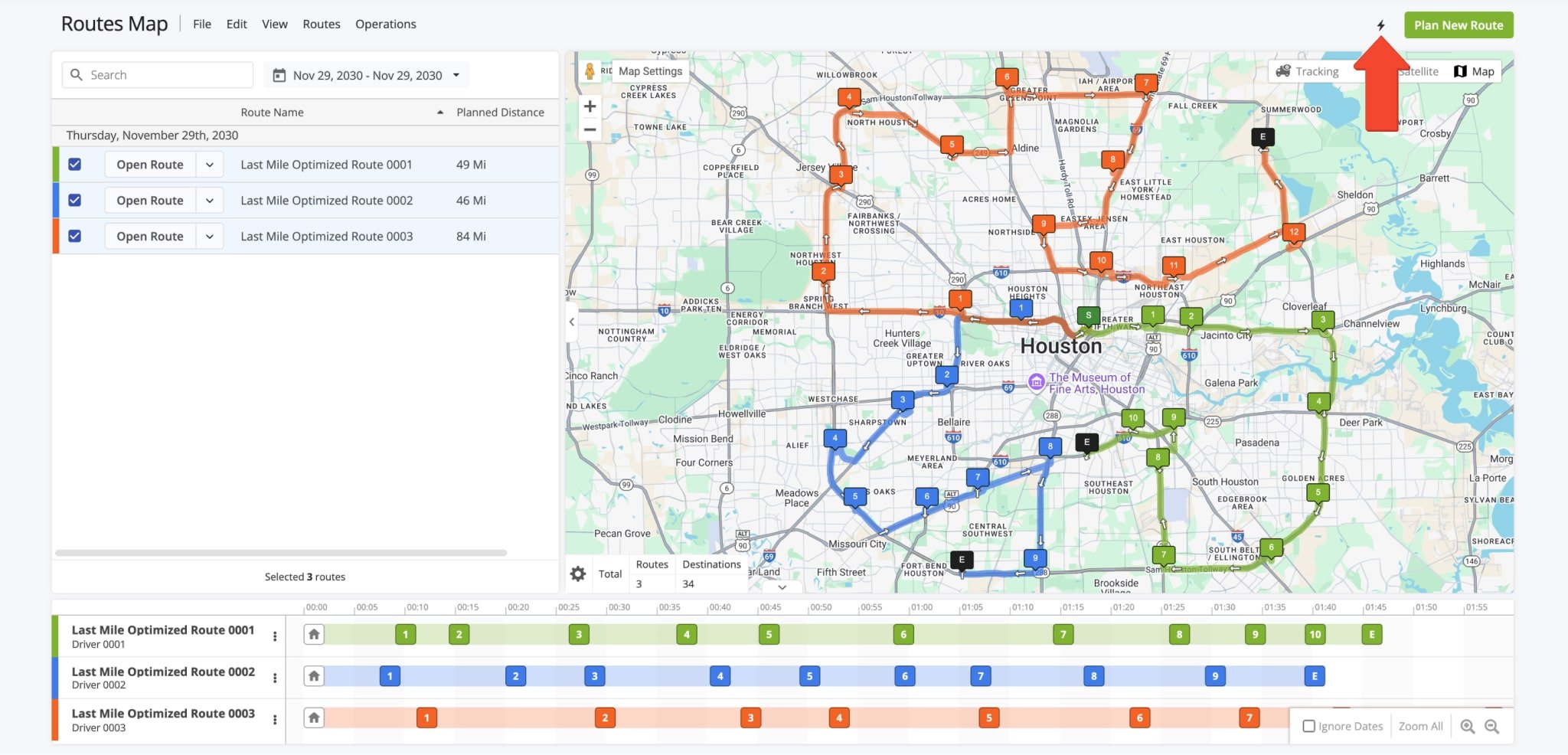 Click on the Lightning Bolt Icon above the Interactive Map to access a variety of Quick Actions, Commands, and Help options.