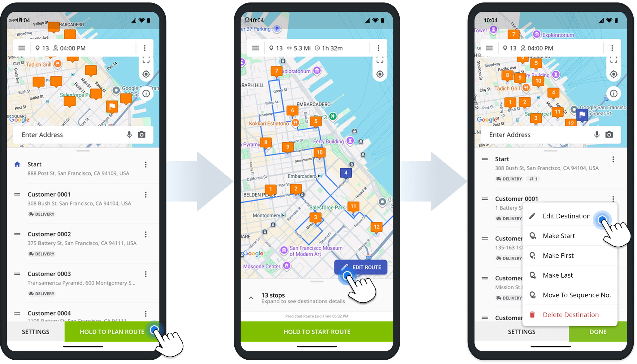 Optimize route and sequence multiple addresses and stops on Route4Me
