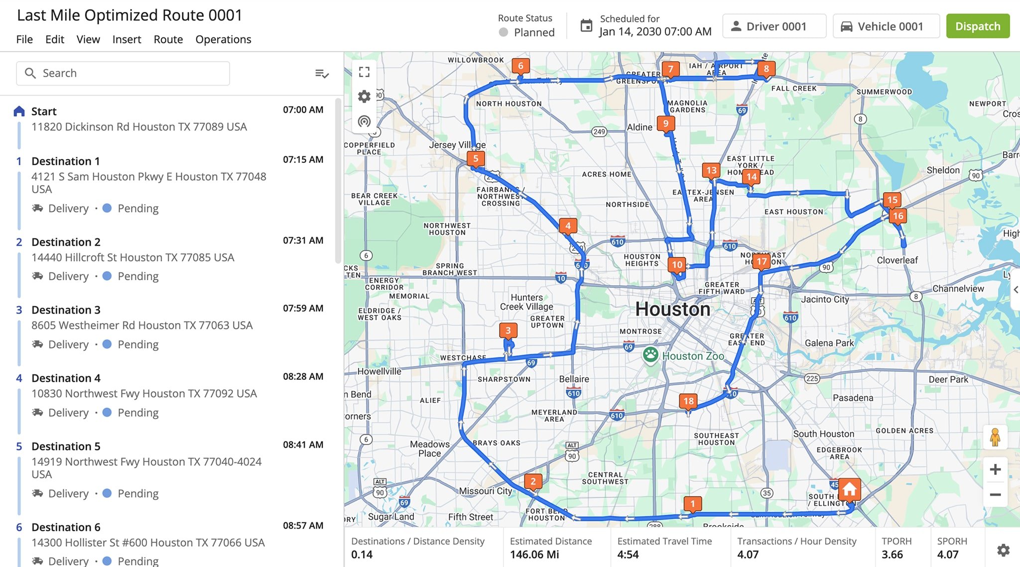 Plan routes with defined distance constraints to optimize efficiency and ensure destinations stay within set limits.