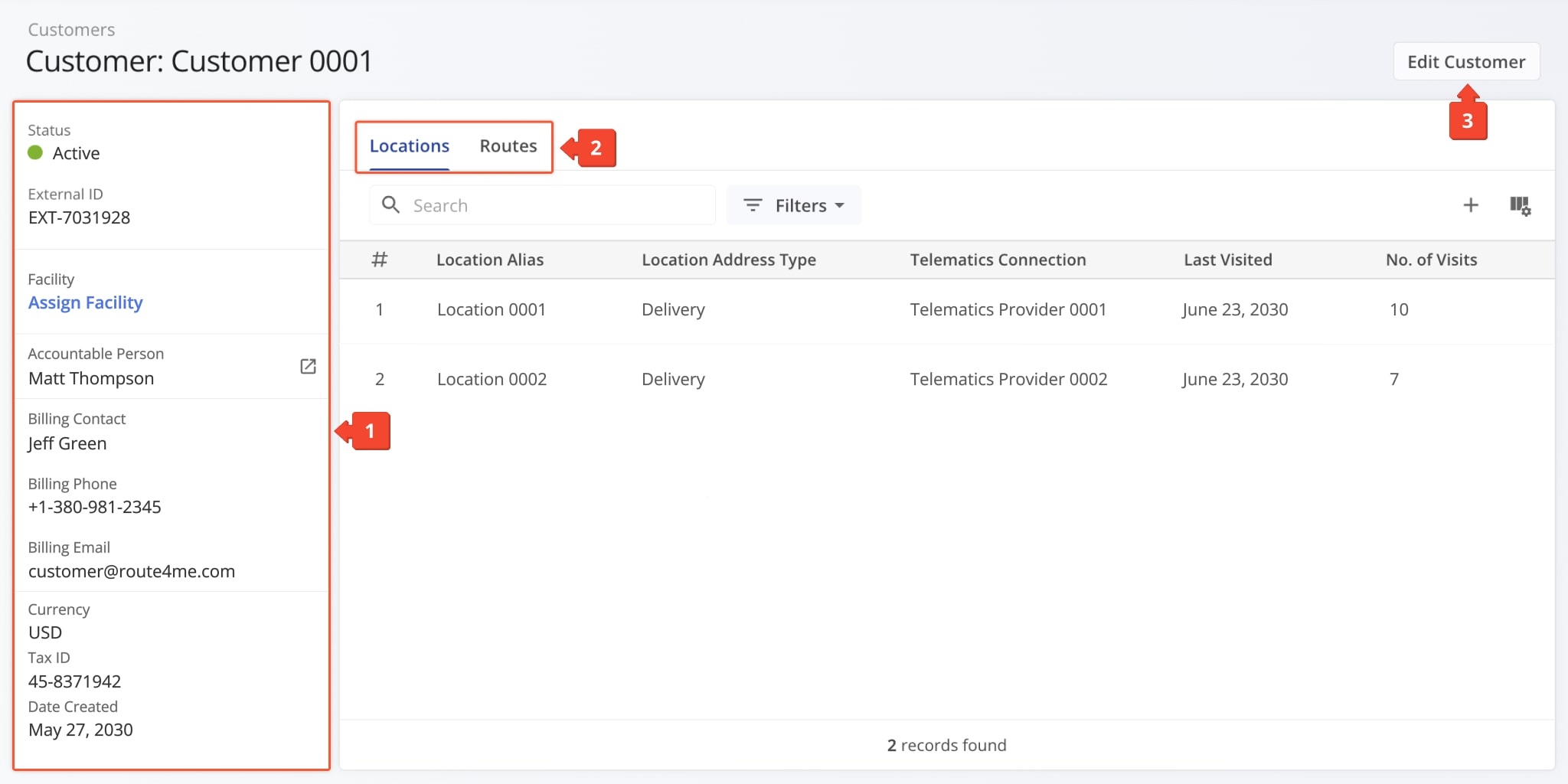 The Snapshot provides a centralized view to review, edit, and organize Customer data.