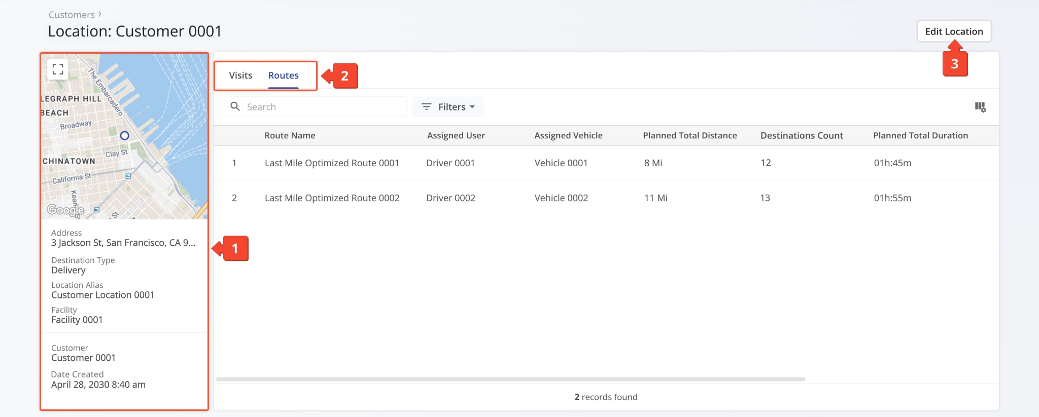 The Snapshot provides a centralized view to review, edit, and organize Location data.