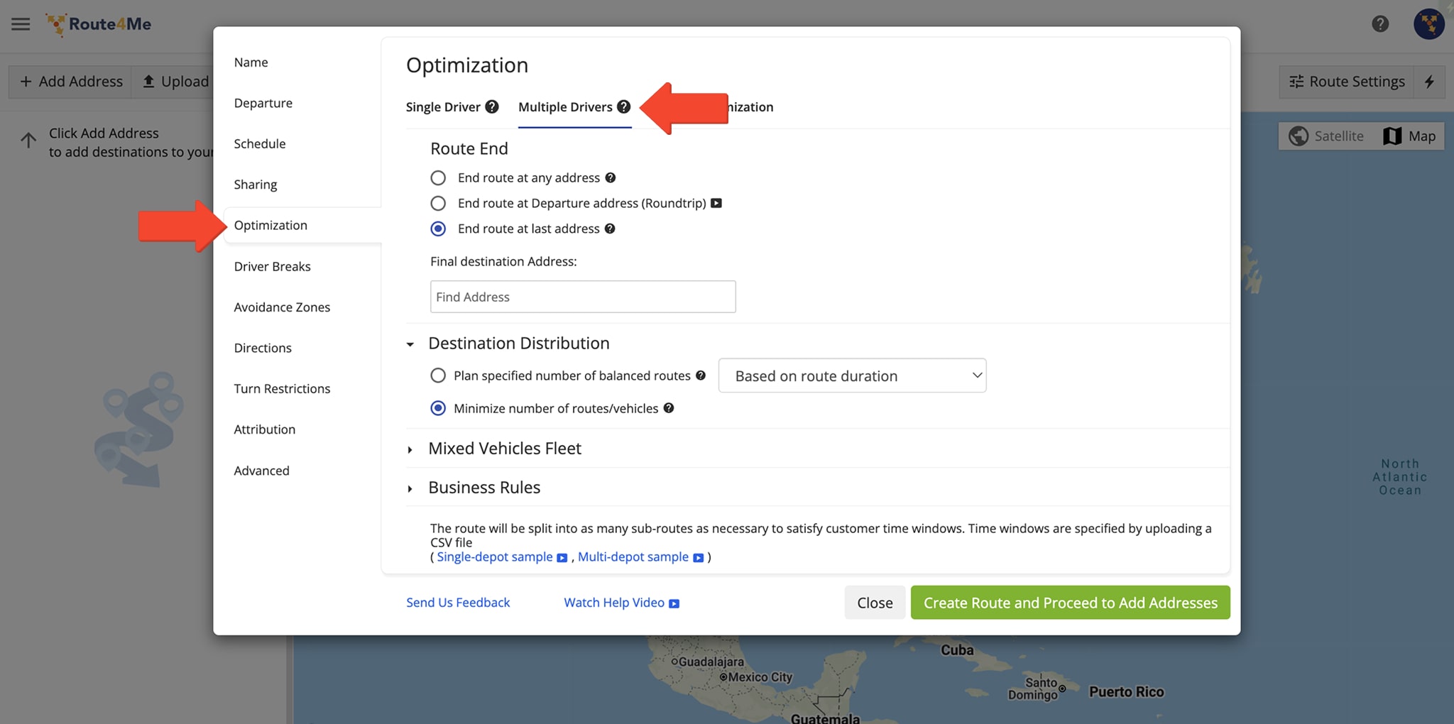 If Legacy Route Settings are available on your account, you