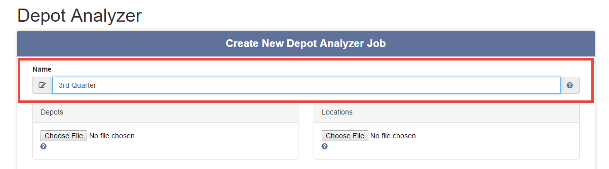 Create a new Depot Analyzer Job.