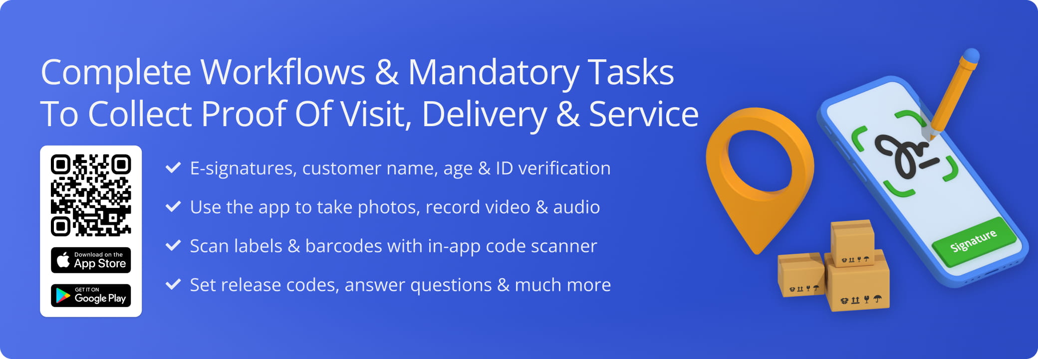Learn how to complete mandatory and optional driver workflows and tasks like capturing customer signatures, taking photos, recording videos and audio, selecting release codes, and more.