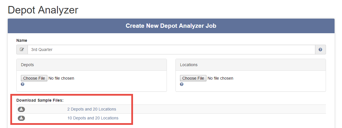 Create a new Depot Analyzer Job.