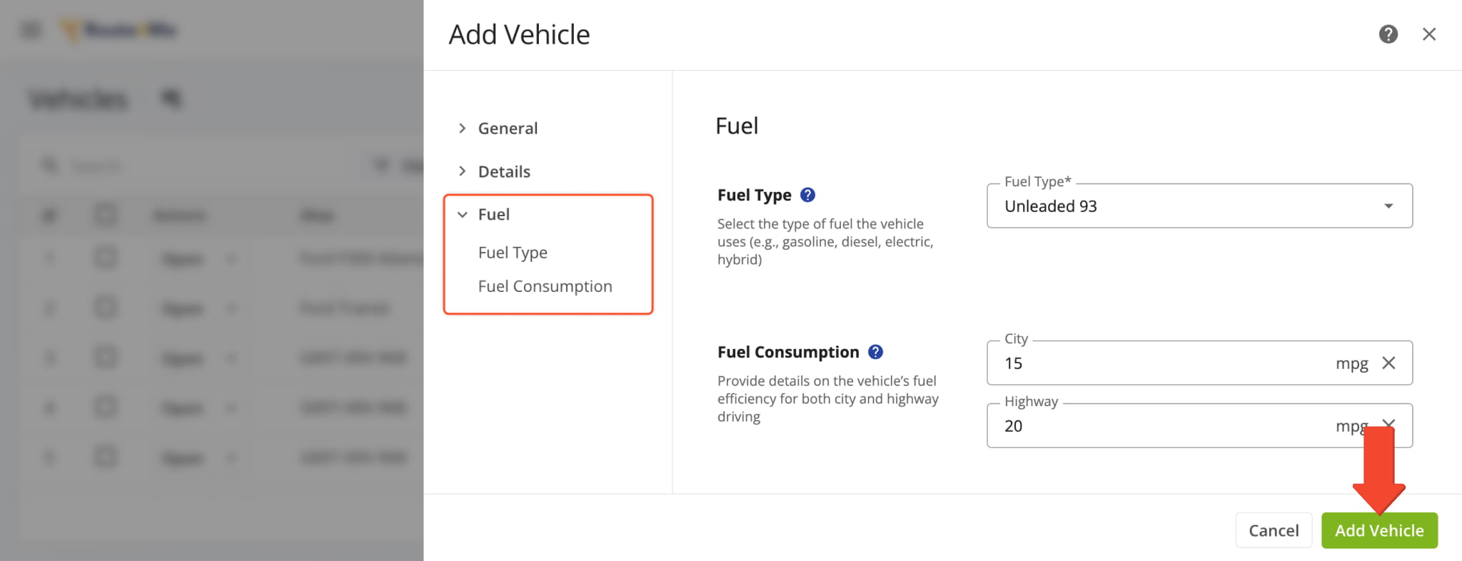 Provide information about the vehicle