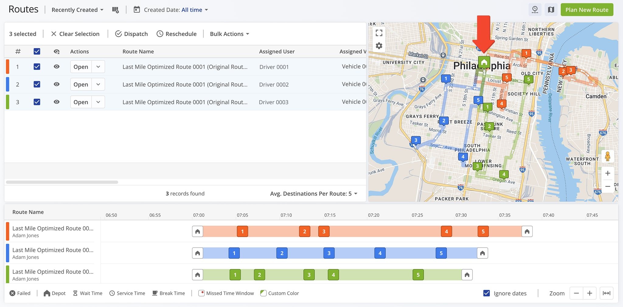 Route4Me helps businesses streamline cross-docking by planning efficient routes for inbound consolidation and outbound deliveries.