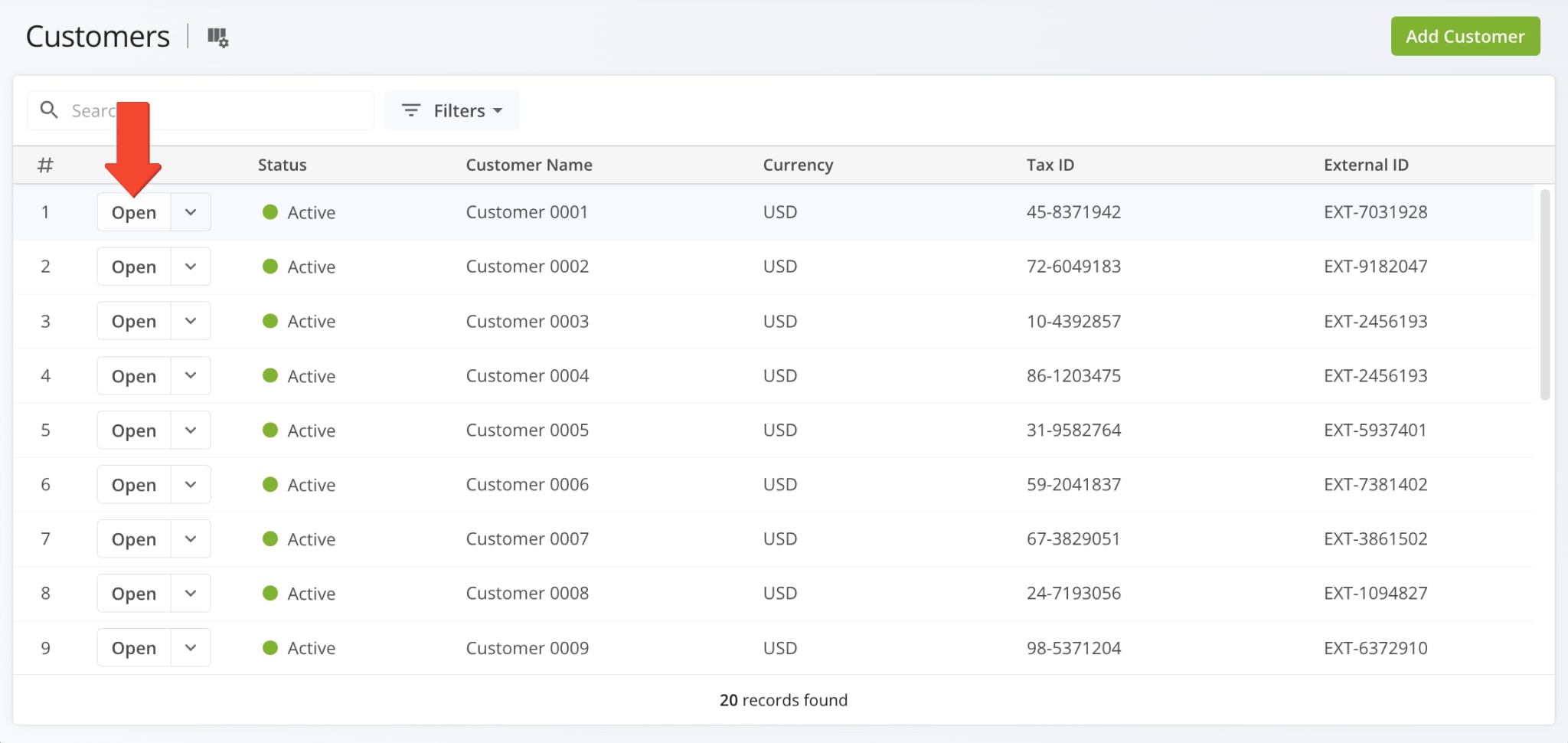 Open a Customer Snapshot to view and manage detailed location data.