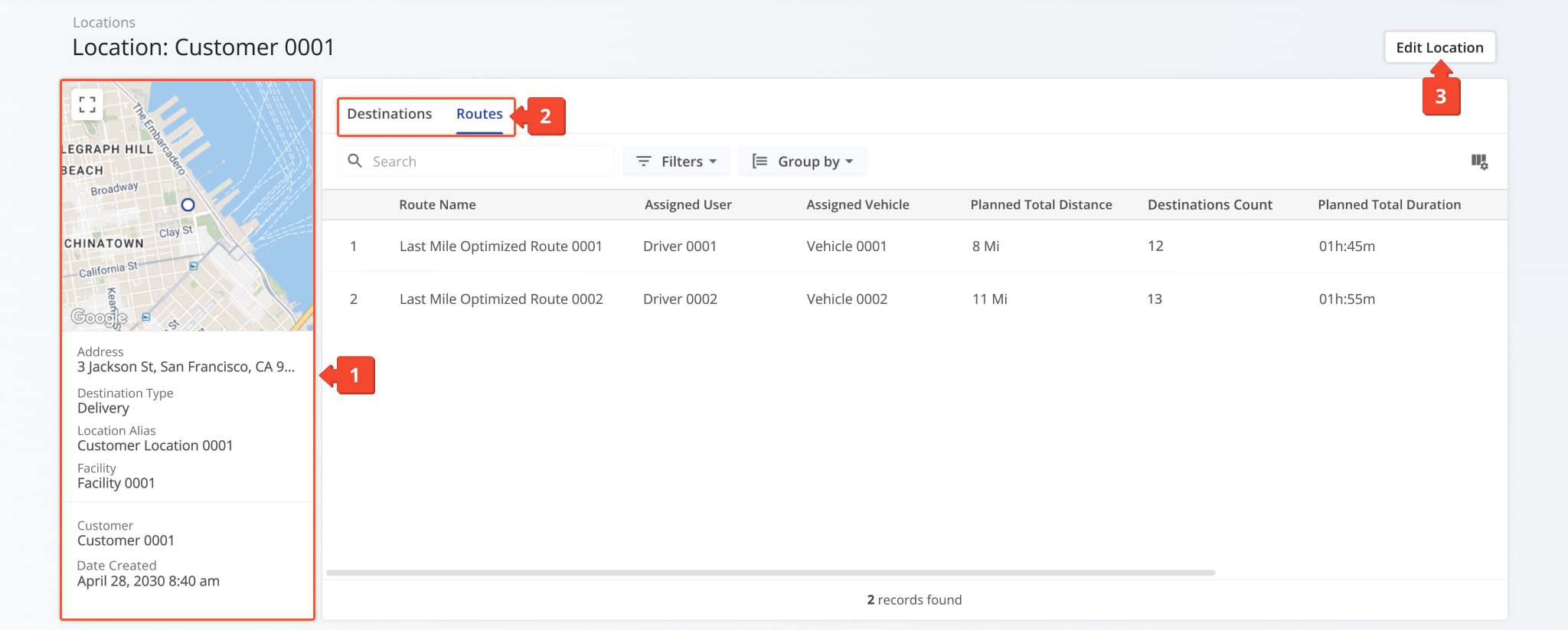 The Snapshot provides a centralized view to review, edit, and organize Location data.