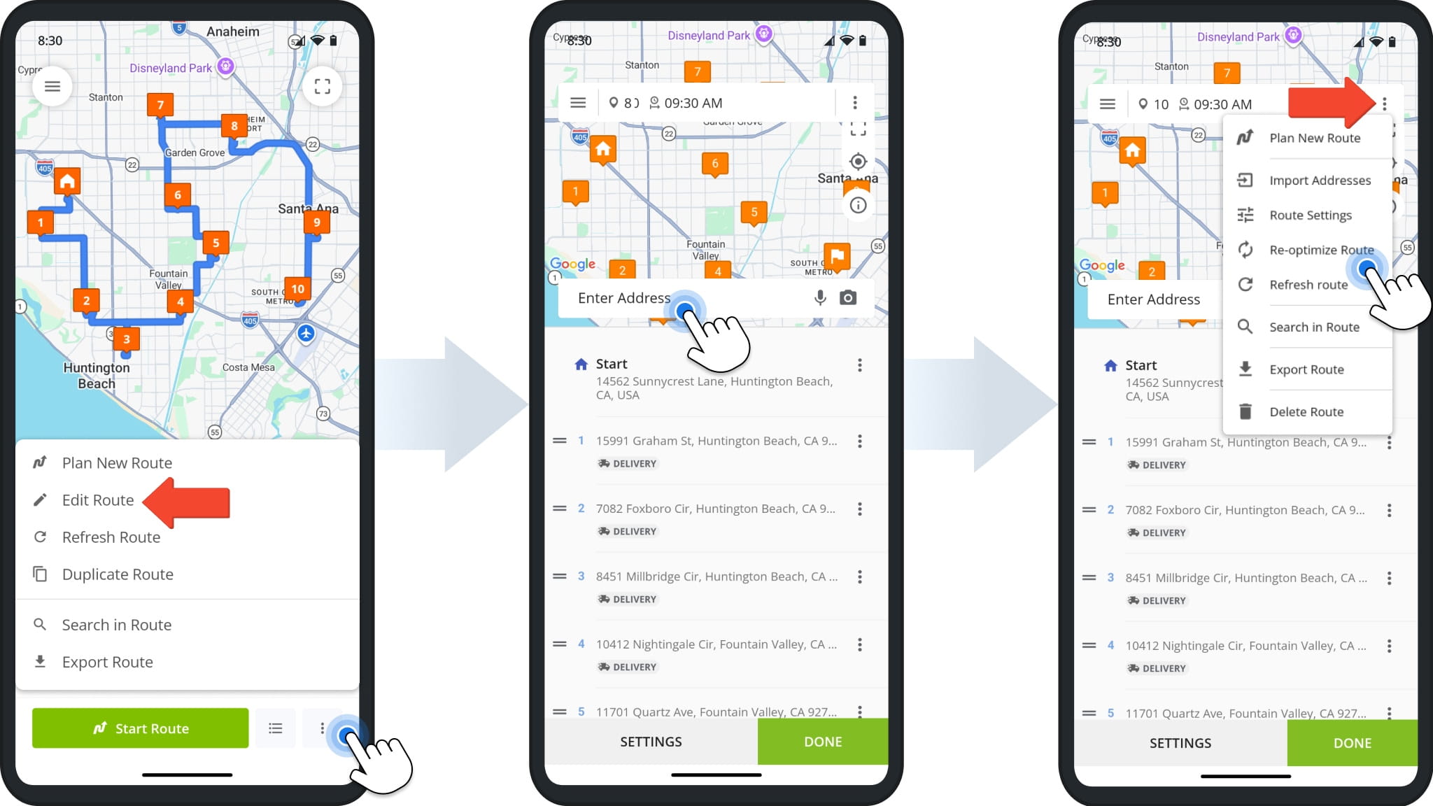 After adding a new destination, re-optimize the route so it placed in the best sequence.