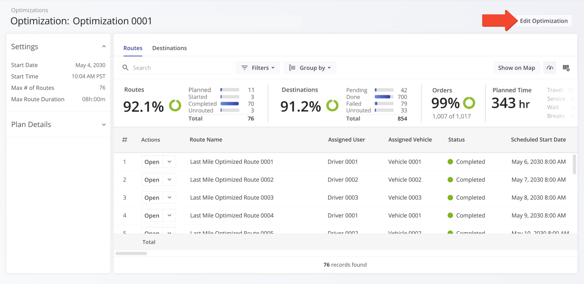 The Edit Optimizations function accessible from Optimization Snapshots was updated.