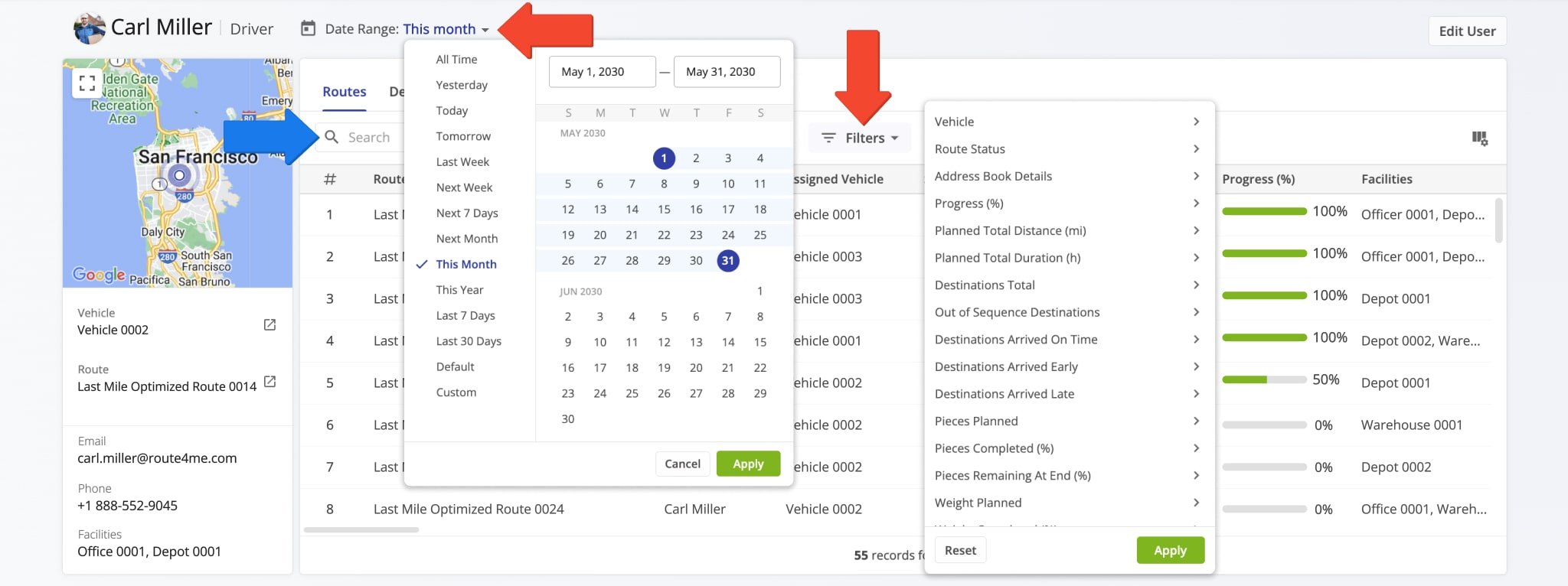 Filter the User Snapshot by Date Range and your preferred filter settings.