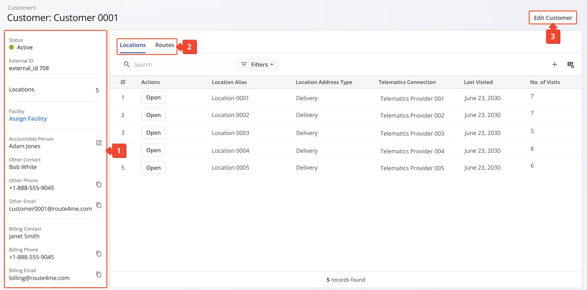 The Snapshot provides a centralized view to review, edit, and organize Customer data.