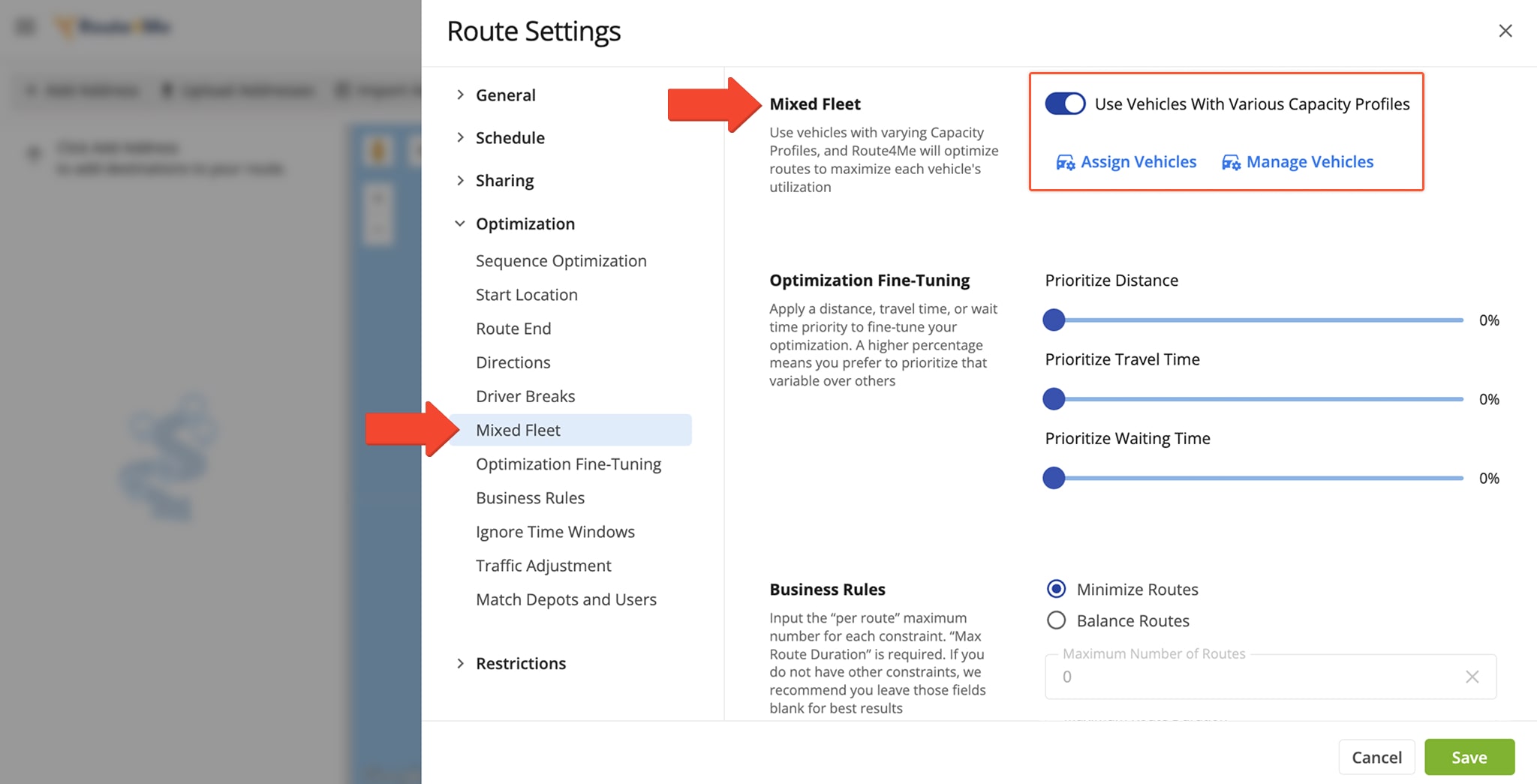 Multiple Drivers Route optimization plans the most optimal number of routes based on Customer Time Windows.