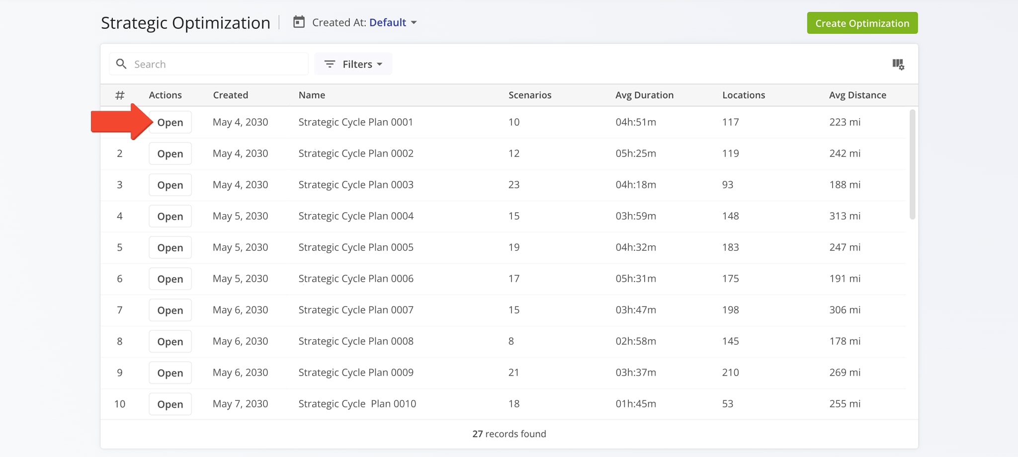 The Strategic Planner provides an overview of your different recurring routing scenarios bundled into strategic plans.