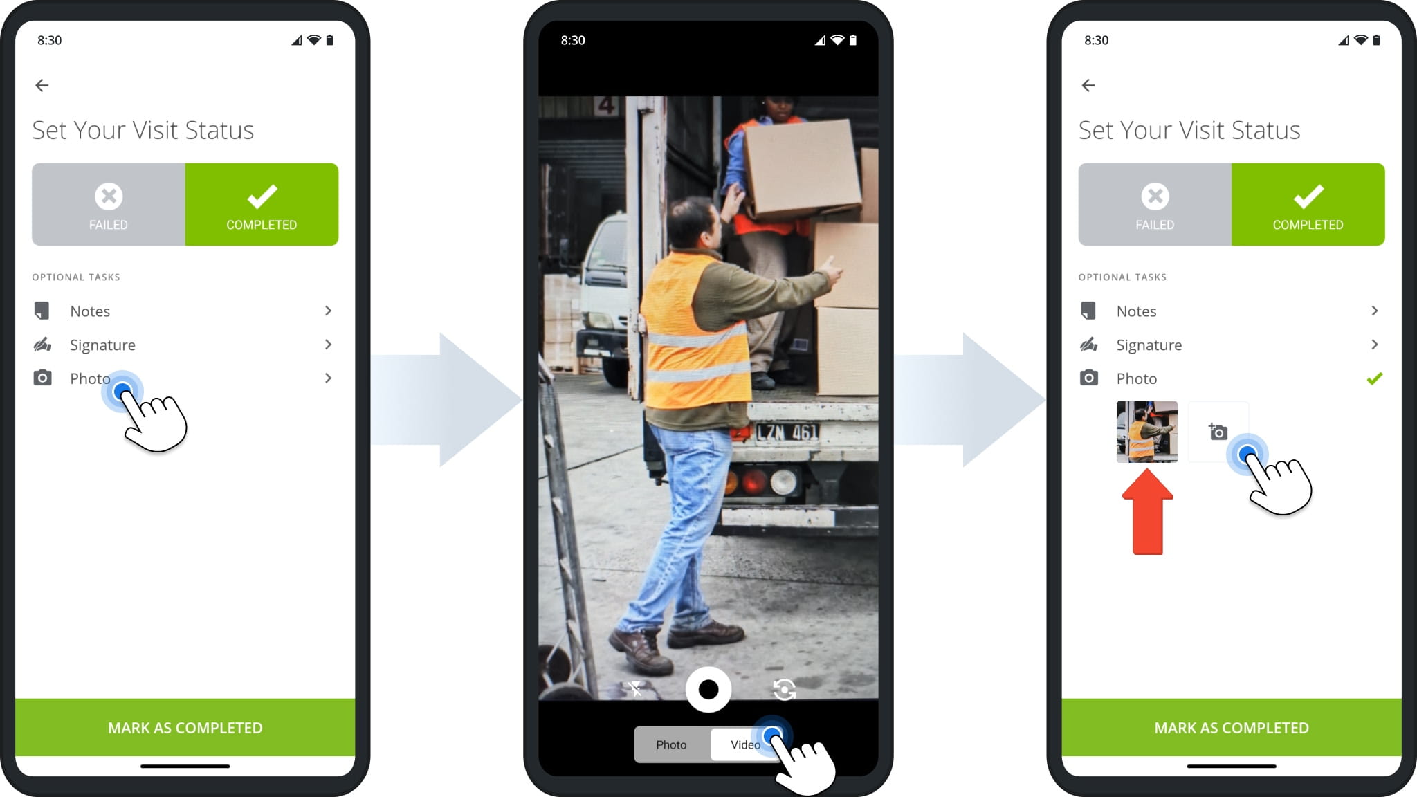 Attach photo proof of delivery or proof of service to route stops on Route4Me