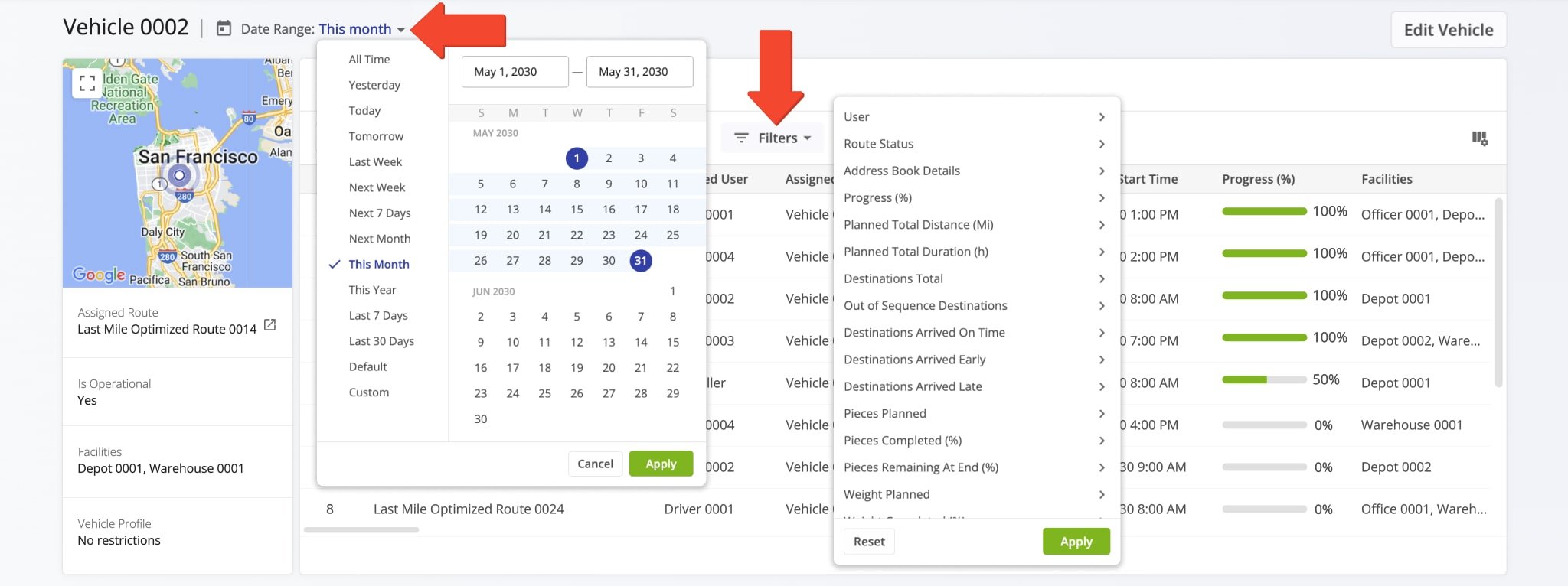 You can filter the Vehicle Snapshot to show only the data relevant to your needs or unique use case.