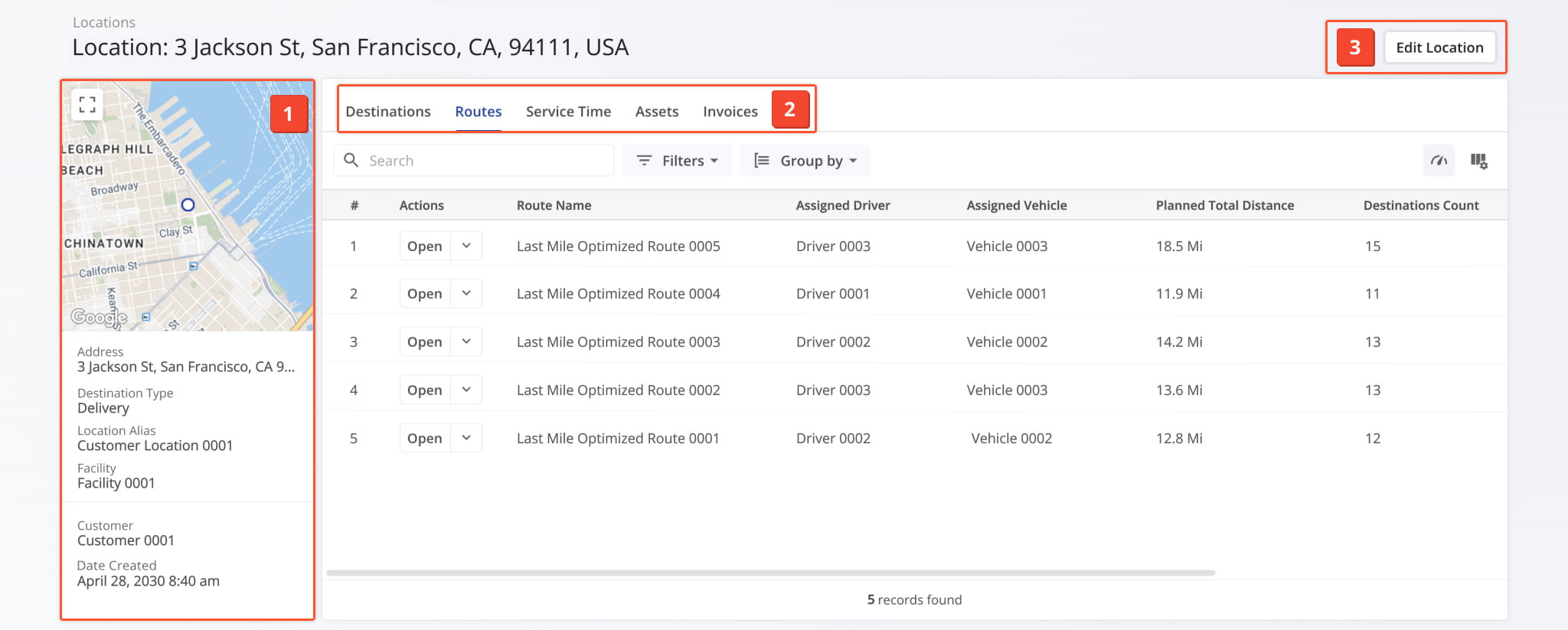 The Snapshot provides a centralized view to review, edit, and organize Location data.