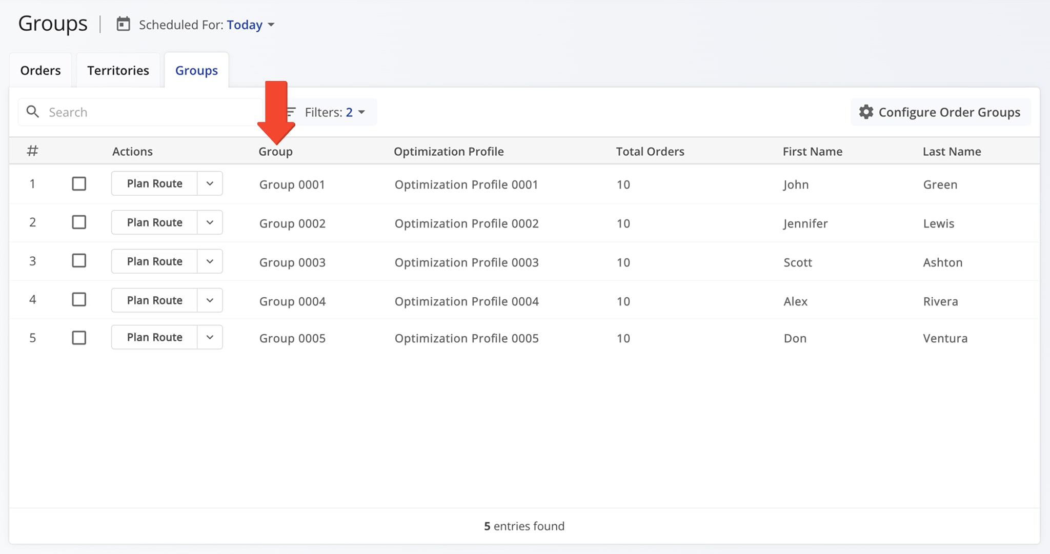 Routing orders grouped by custom Order Group IDs using the respective Order Groups.