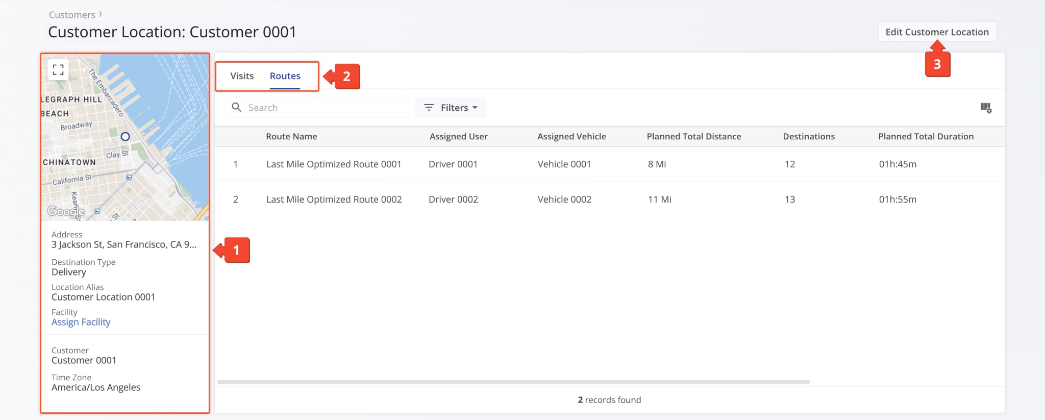 The Snapshot provides a centralized view to review, edit, and organize Customer Location data.