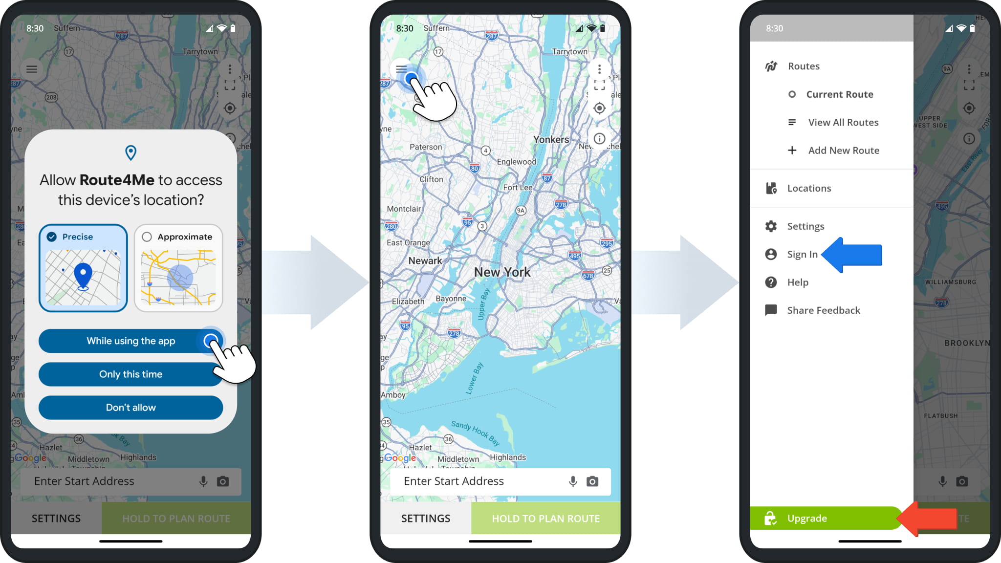 Allow Route4Me to access your device