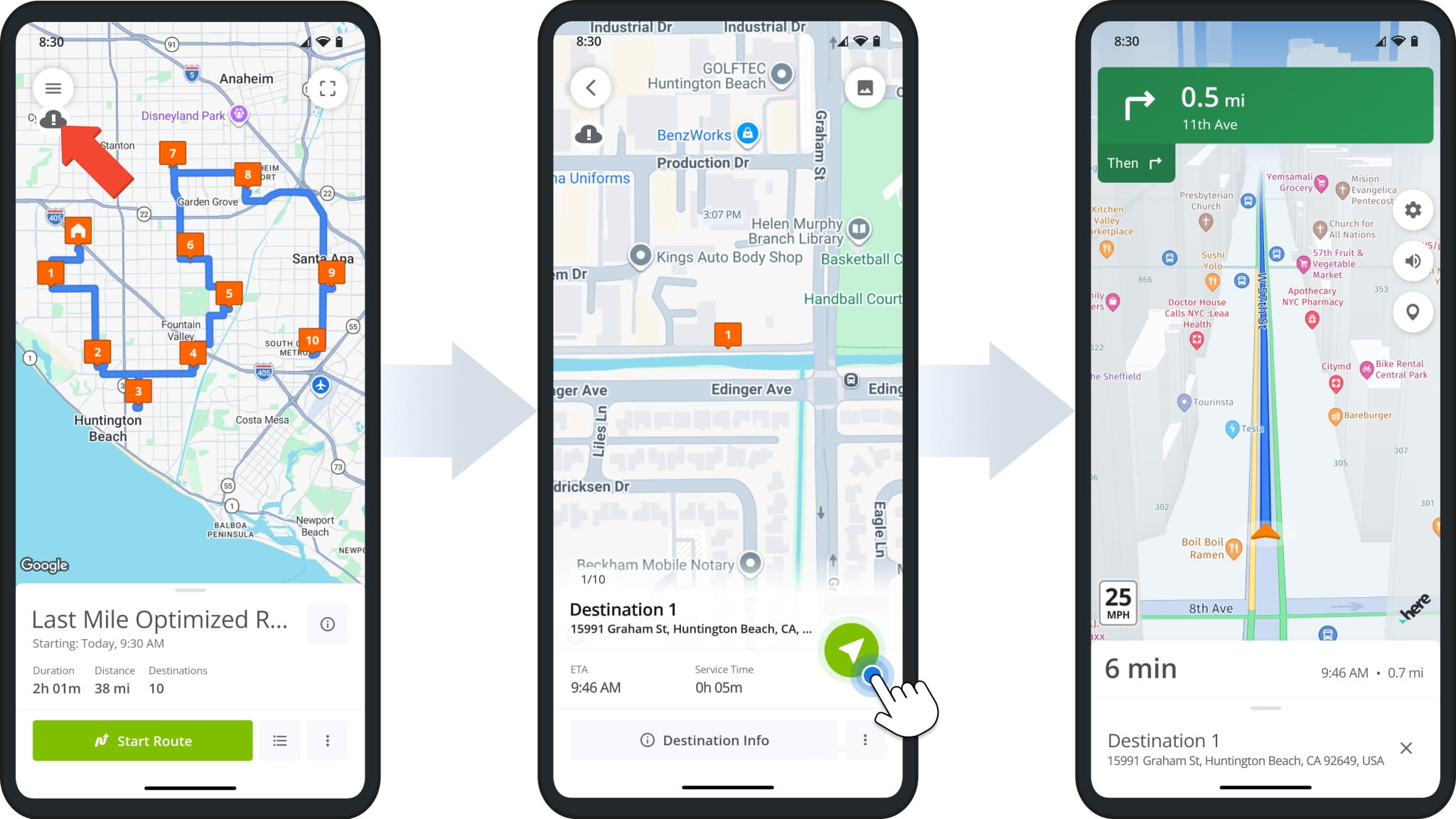 Use offline navigation and navigate multi-address routes offline on Route4Me