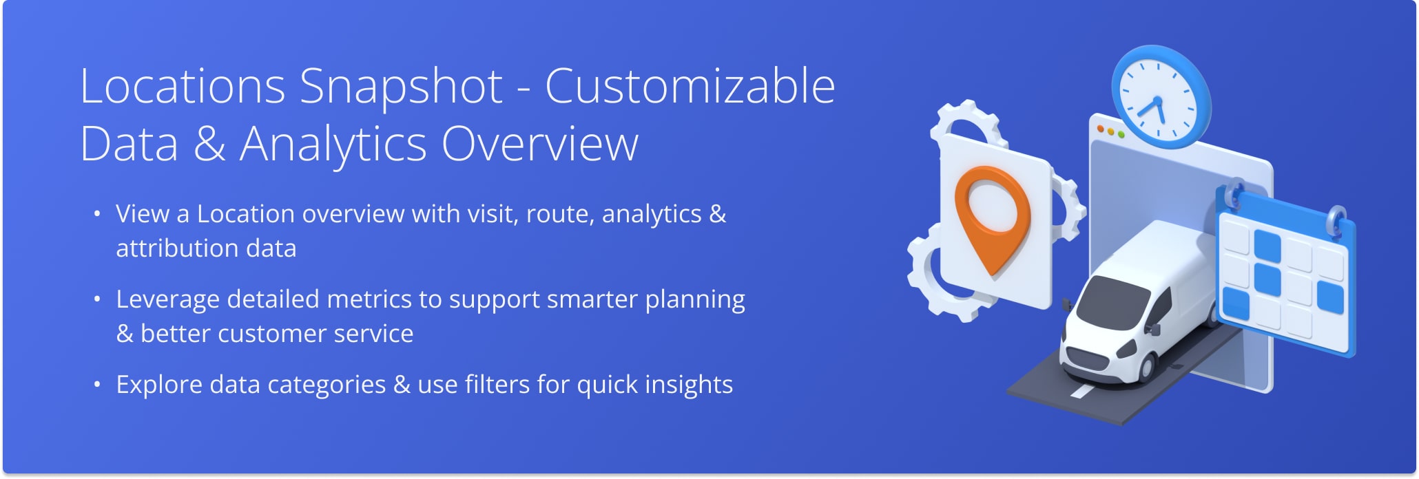 Route4Me’s Customer Locations Snapshot gives you a centralized view of customer data to simplify planning, routing, and service management.