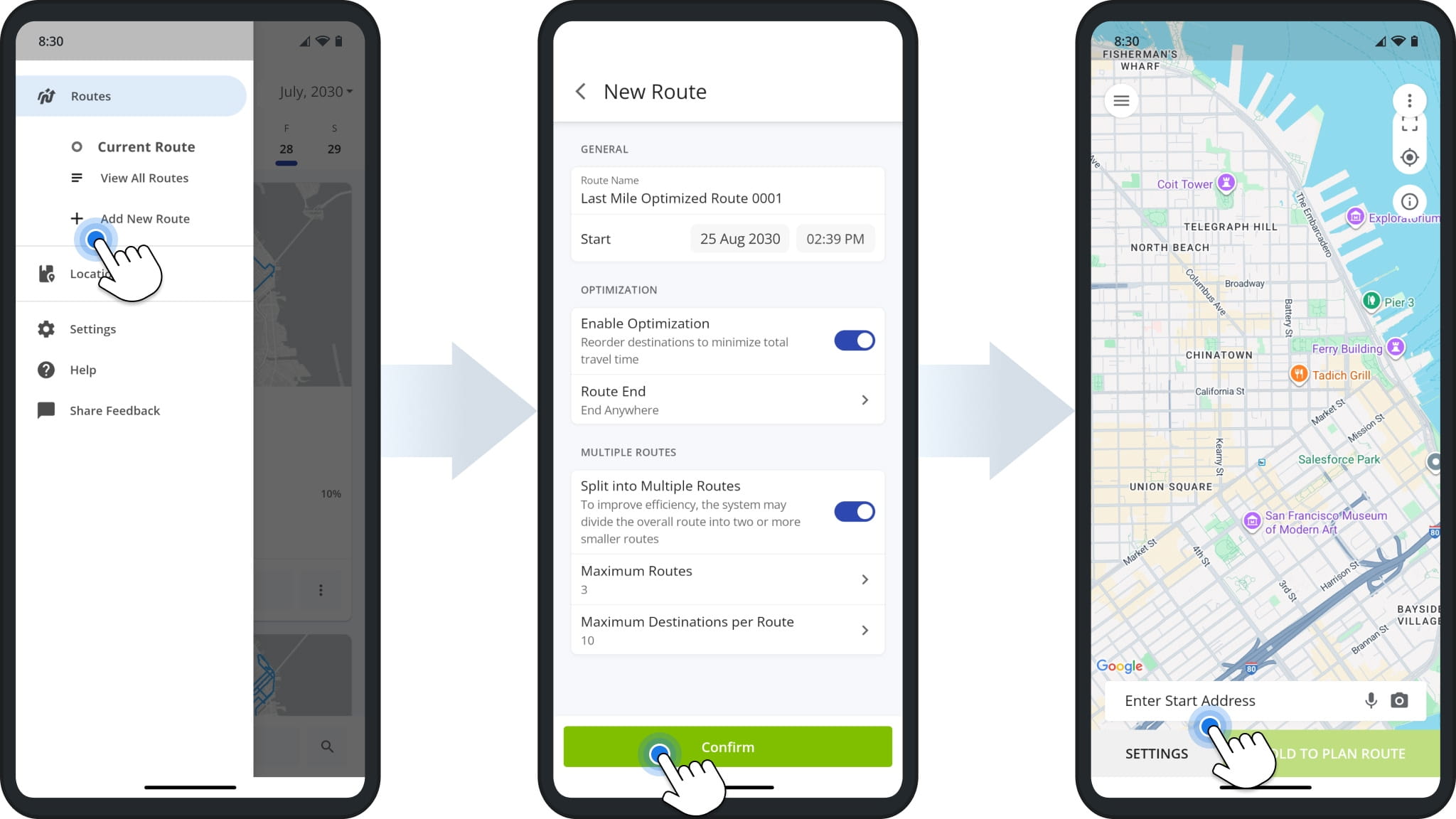 Plan a new route and add route addresses on Route4Me