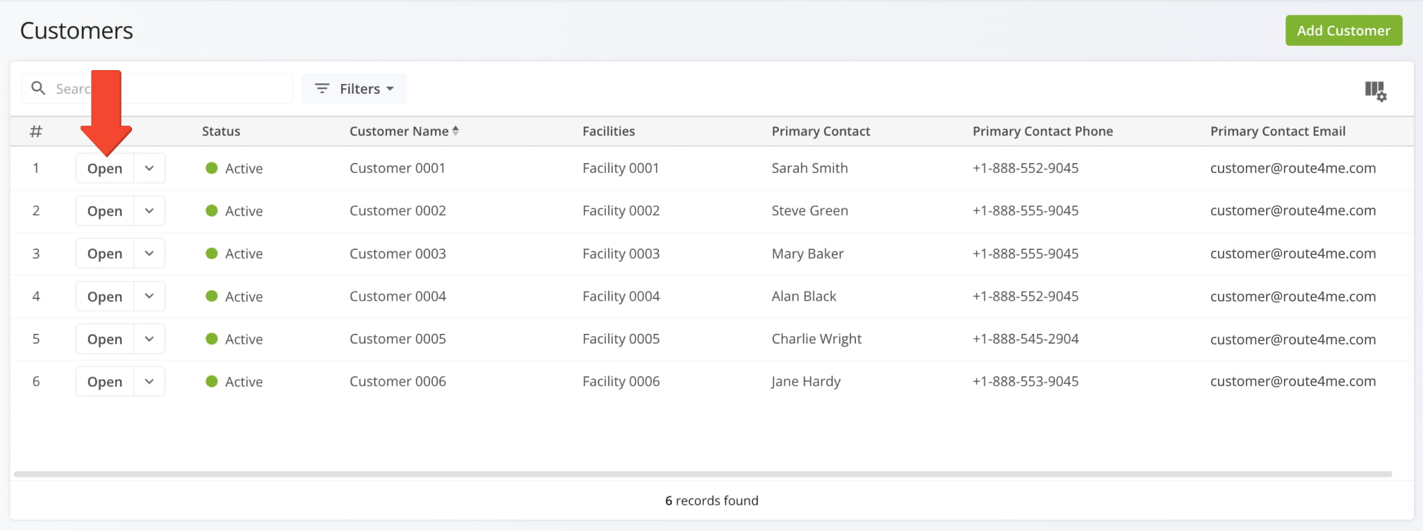 Open a Customer Snapshot to view and edit Customer details.