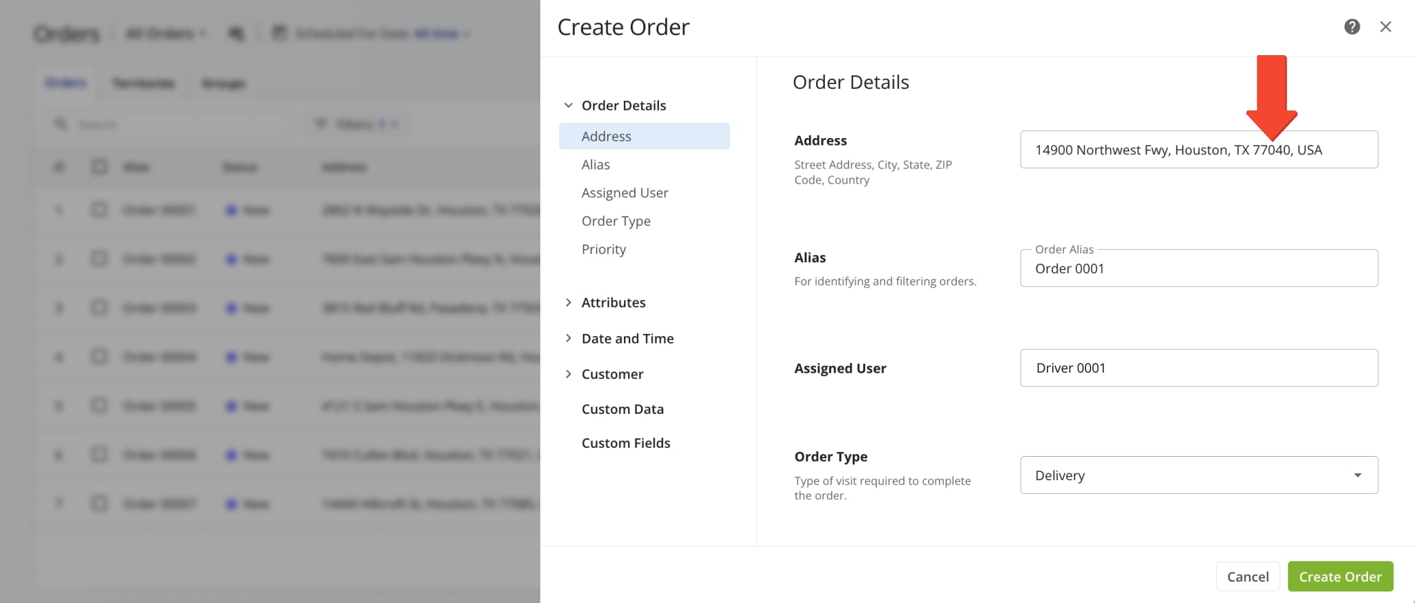 Orders in Route4Me's Delivery Management System have a geocoded address with a valid address ZIP code.