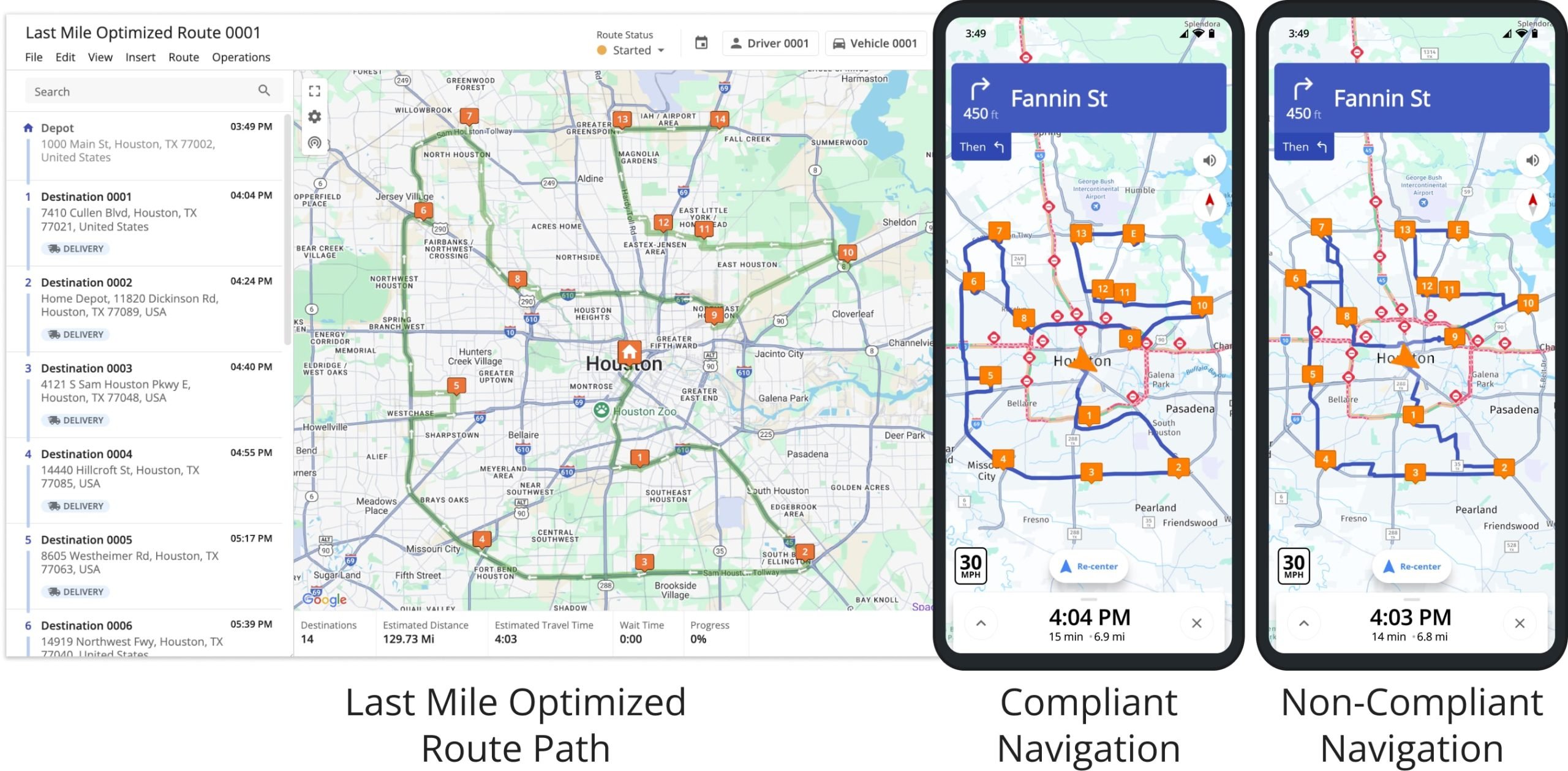 Ensure your field team members always use mandatory compliant route path navigation with Route4Me's Mandatory Navigation advanced configurations.