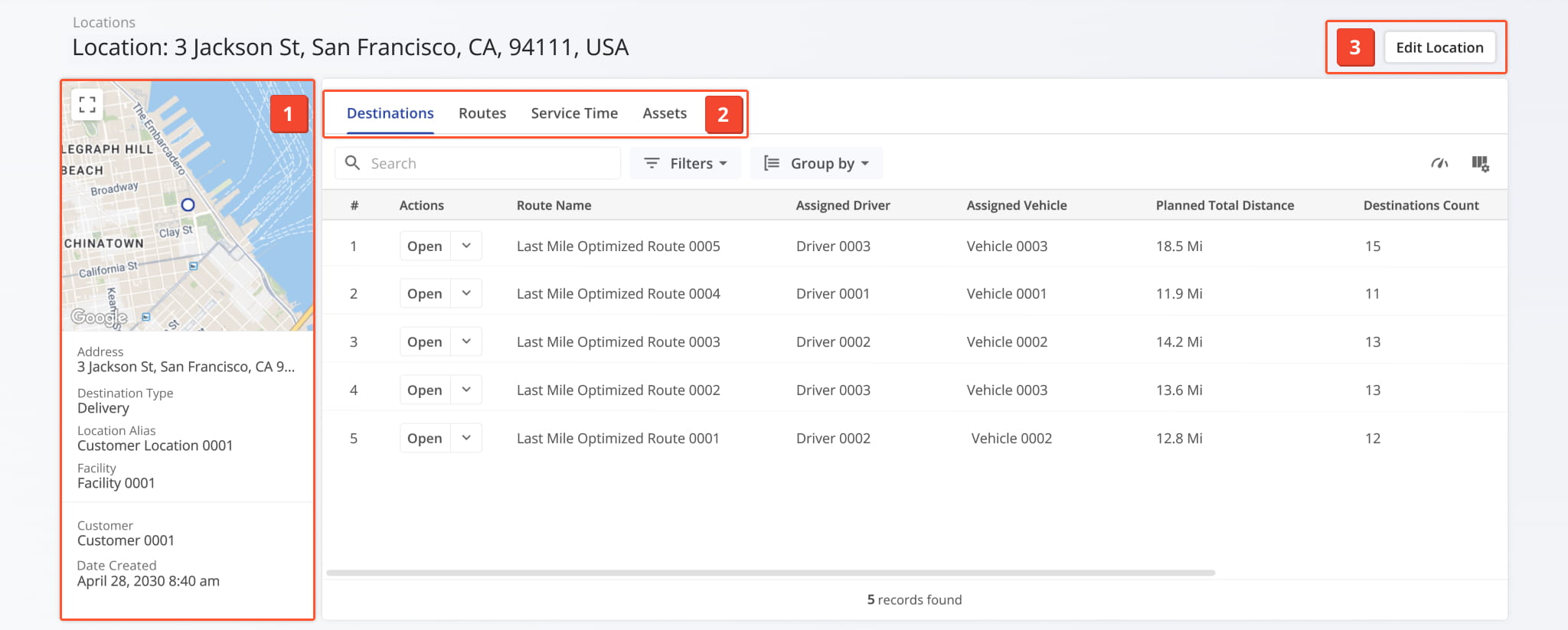 The Snapshot provides a centralized view to review, edit, and organize Location data.