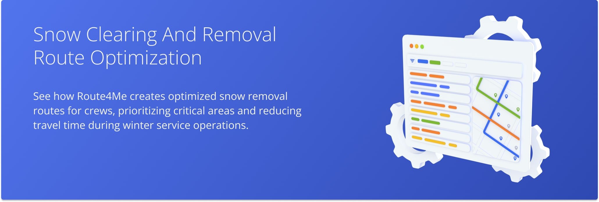 Route4Me simulation of optimized snow removal routes for crews.