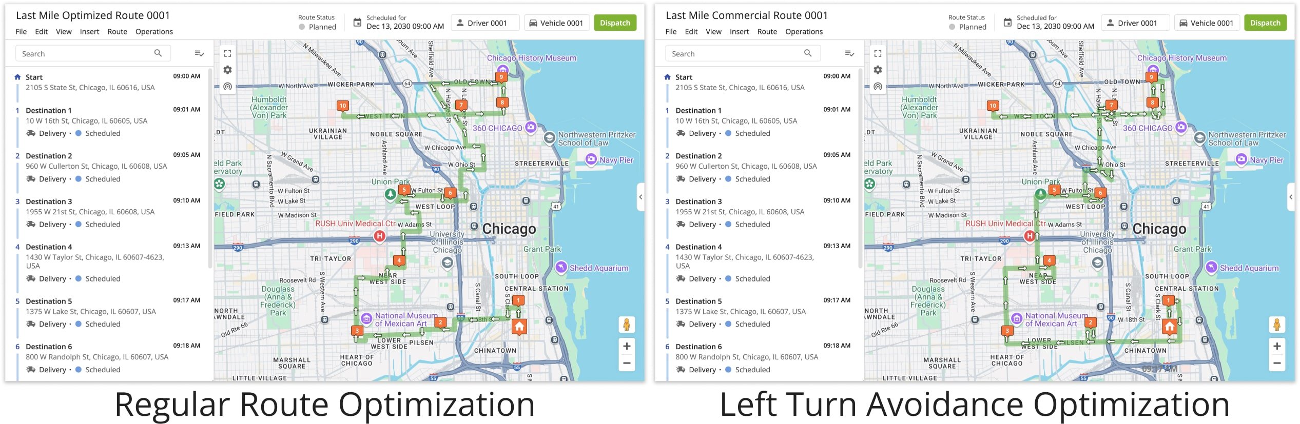 With Route4Me's Turn Avoidance, you can optimize the routes that avoid dangerous and inefficient turns.