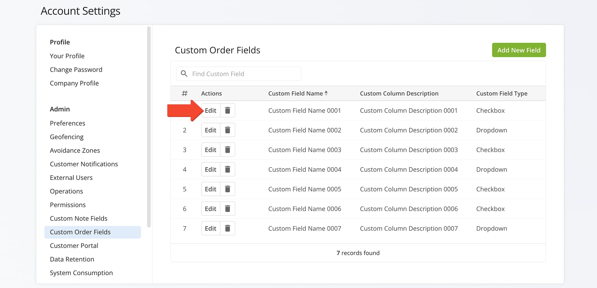 Once you have created one or multiple new status fields, you can use the Custom Order Data Editor to view, delete, and edit all of your existing Custom Order Fields and statuses.