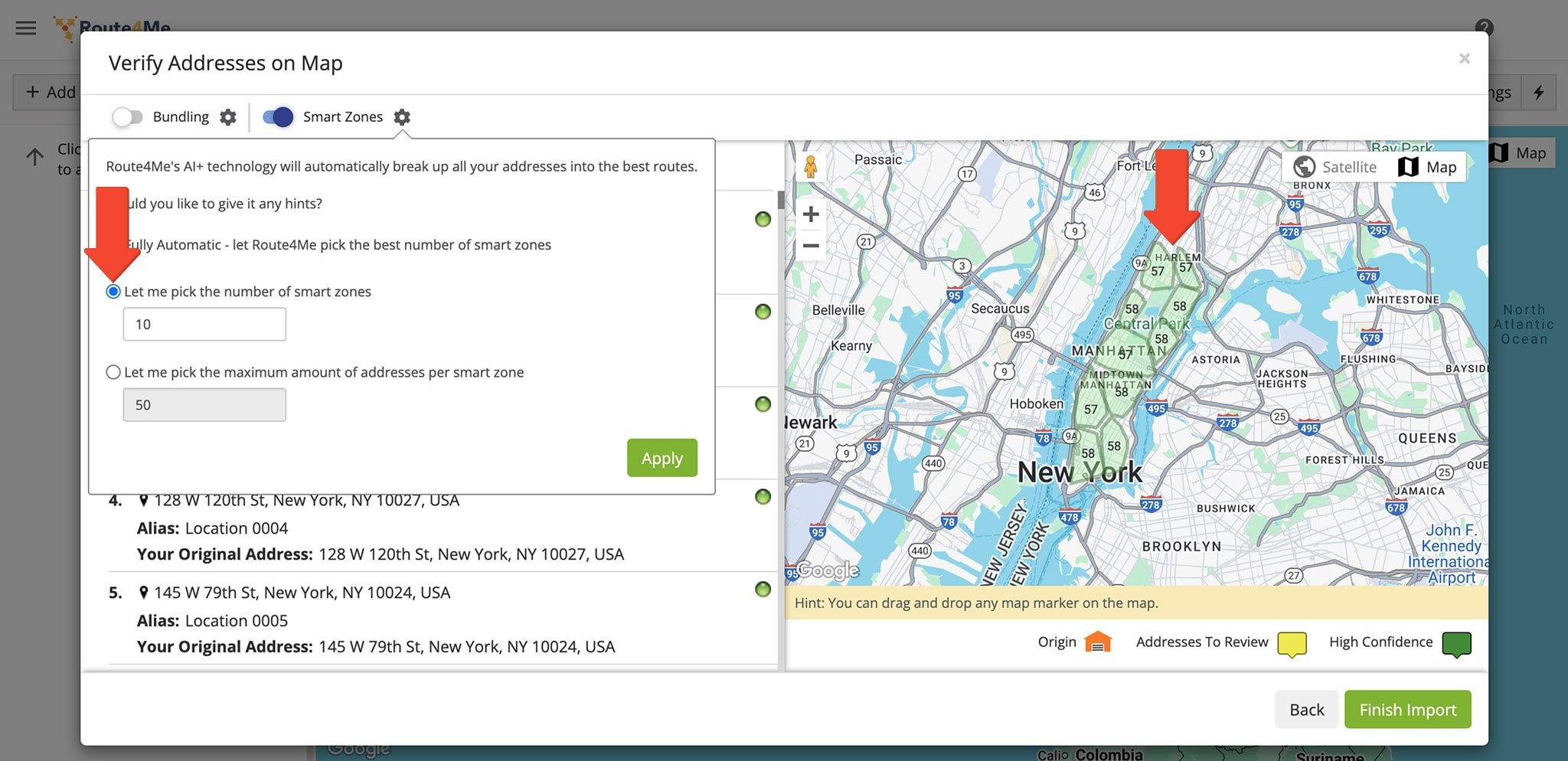 Let Me Pick the Number of Smart Zones - manually specify the preferred number of address clusters.