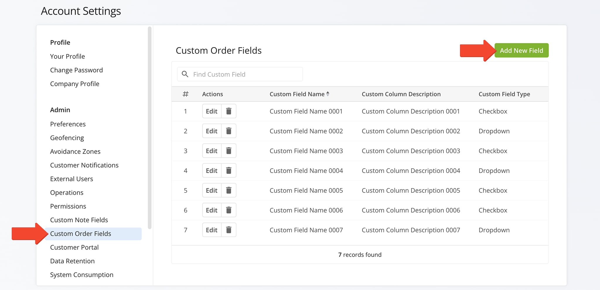 Create new Custom Order Data to add unique user-defined statuses to your orders.