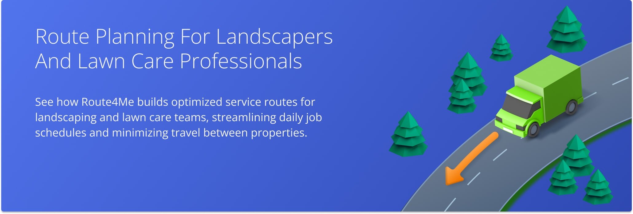  Route4Me simulation of optimized service routes for landscaping and lawn care teams.