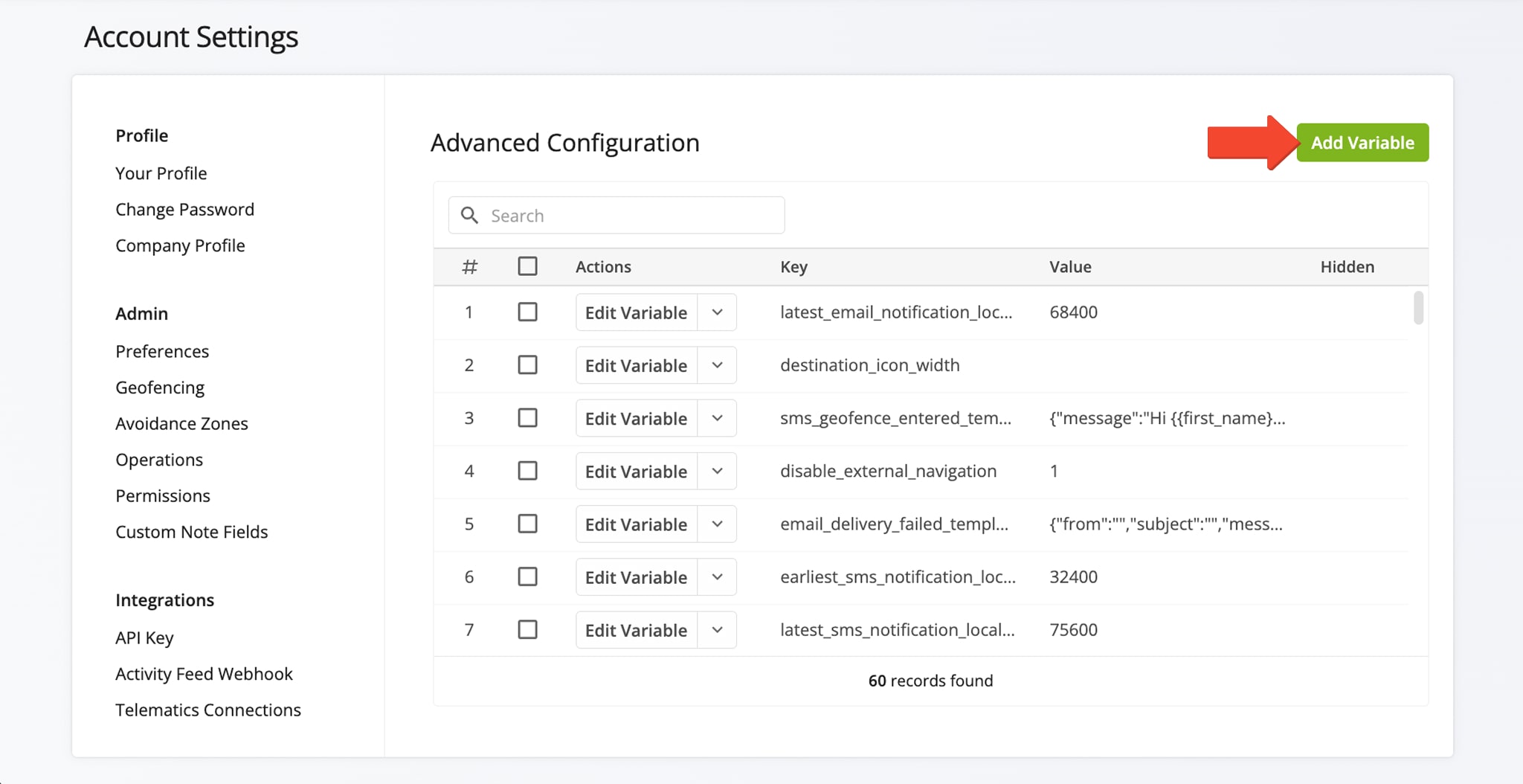 To show additional destination data on the Route screen in Route4Me's mobile app, enable the respective Advanced Configurations.