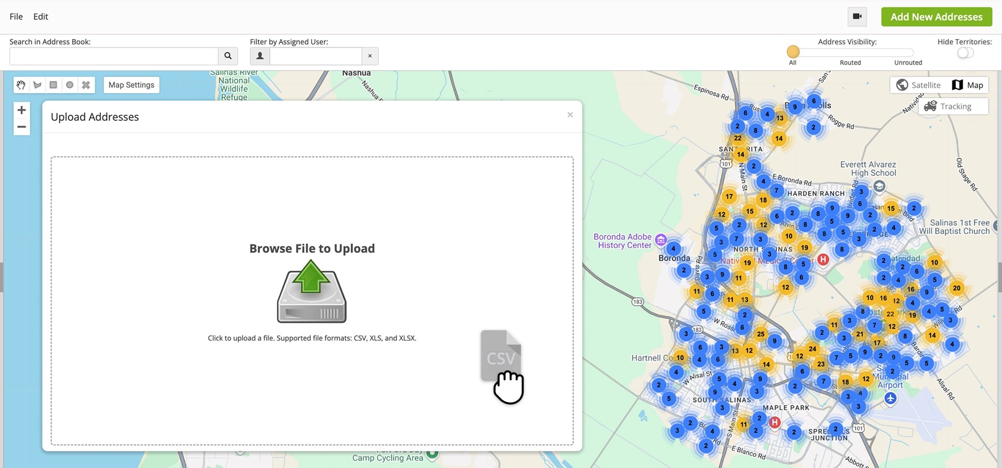 Your FedEx Work Area Summary can be used to sync customers and addresses with Route4Me's Address Book. Simply upload your FedEx data files to your Route4Me account.