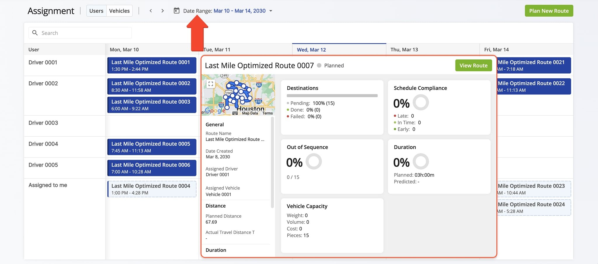 Right-clicking a route opens a detailed Route Snapshot with associated data.