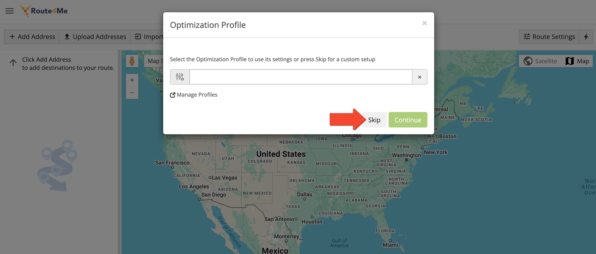 When you use manual optimization settings, you can plan routes with traffic delay adjustments.